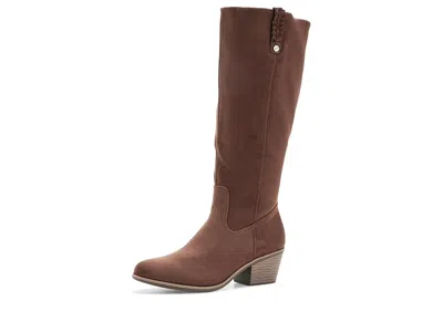 Dr. Scholl's Calista Zip Tall Boots Women's Boots Walnut Brown Wide Calf: 7.5 M, Synthetic