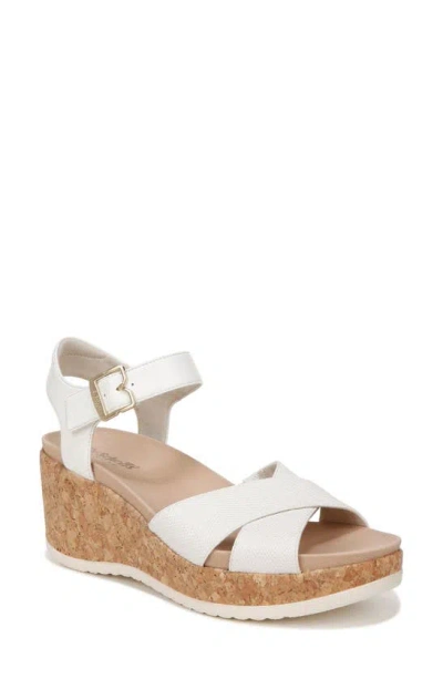 Dr. Scholl's Women's Citrine Sun Wedge Sandals In Off White Faux Leather