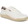 Dr. Scholl's Women's Be True Court Inspired Lace Up Sneakers In Off White Microfiber,faux Leather