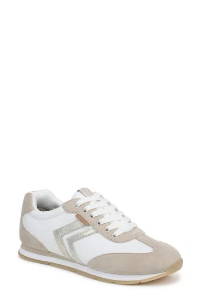 Dr. Scholl's Women's Comeback Closed Round Toe Lace Up Sneakers In White/oyster