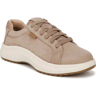 Dr. Scholl's Women's Feel Good Plantar Fasciitis Lace Up Sneakers In Taupe Leather