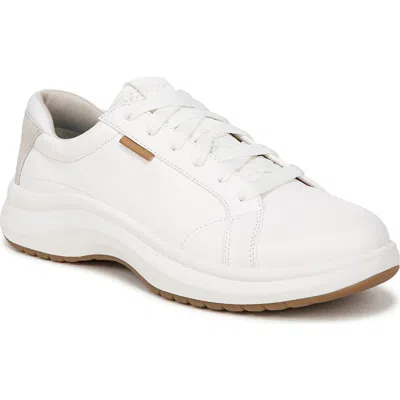 Dr. Scholl's Women's Feel Good Plantar Fasciitis Lace Up Sneakers In White Leather