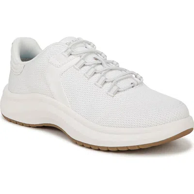 Dr. Scholl's Women's Feel At Ease Plantar Fasciitis Slip On Sneakers In White Fabric