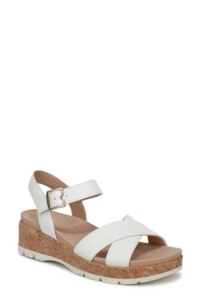 Dr. Scholl's Free Love Ankle Strap Platform Slide Sandal In White