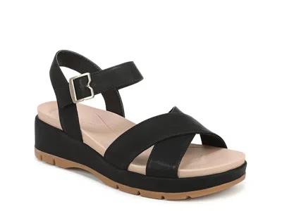 Dr. Scholl's Free Love Ankle Strap Platform Slide Sandal In Black