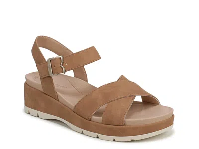Dr. Scholl's Free Love Ankle Strap Platform Slide Sandal In Brown