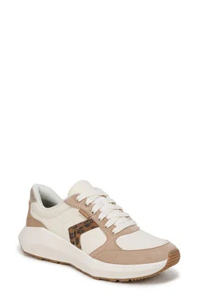 Dr. Scholl's Women's Hannah Retro Lace Up Platform Sneakers In Tofu,leopard Faux Leather,fabric