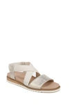 Dr. Scholl's Women's Islander Ankle Strap Sandals In Light Gold Fabric