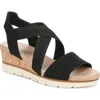 Dr. Scholl's Women's Just Cute Strappy Wedge Sandals In Black