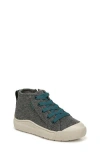 Dr. Scholl's Kids' Time Off High Top Sneaker In Charcoal Faux Leather