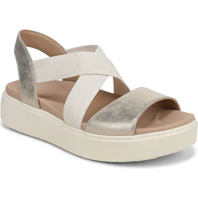 Dr. Scholl's Madicldease Slingback Platform Wedge Sandal In Gray