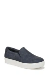 Dr. Scholl's Women's Madison Cloud Slip On Sneakers In Oxide Blue Faux Leather