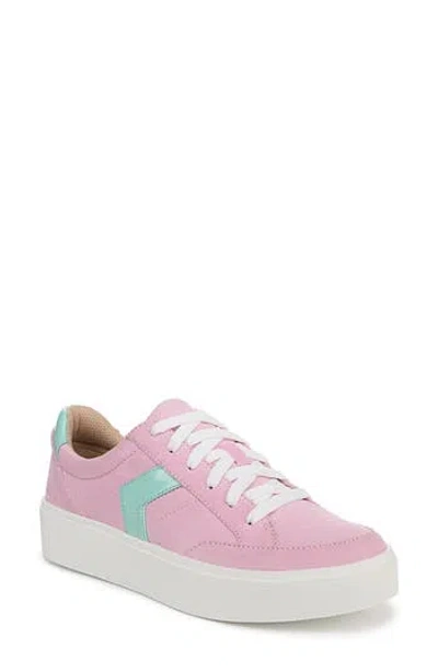 Dr. Scholl's Women's Madison-lace Closed Round Toe Lace Up Platform Sneakers In Sweet Pink Fabric