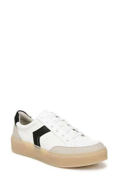 Dr. Scholl's Women's Madison-lace Closed Round Toe Lace Up Platform Sneakers In White,oyster Faux Leather