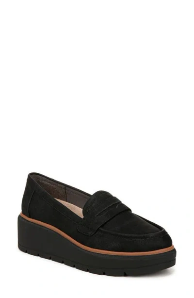 Dr. Scholl's Women's Nice Day Max Platform Lug Sole Loafers In Black Faux Leather