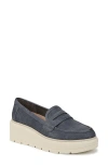 Dr. Scholl's Nice Day Max Wedge Platform Penny Loafer In Blue