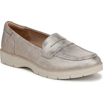 Dr. Scholl's Women's Nice Day Lug Sole Loafers In Light Gold Faux Leather