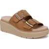Dr. Scholl's Women's Nice Day Max Og Slide Wedge Sandals In Honey Brown Faux Leather