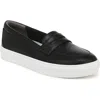 Dr. Scholl's Women's Nova Moc Slip On Loafers In Black Faux Leather