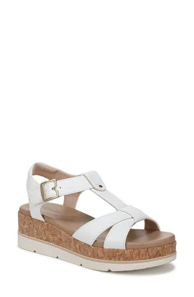 Dr. Scholl's Once Again Platform Wedge Sandal In White