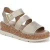 Dr. Scholl's Once Twice Platform Sandal In Gold