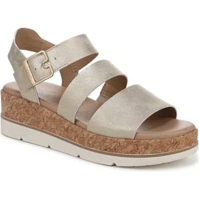 Dr. Scholl's Once Twice Platform Sandal In Gold