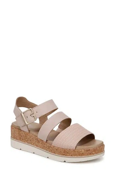 Dr. Scholl's Women's Once Twice Espadrille Platform Sandals In Petal Pink Faux Leather