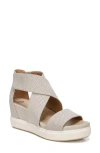 Dr. Scholl's Scout High Womens Open Toe Platform Sandals In Beige Fabric