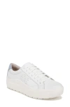 Dr. Scholl's Women's Low Top Metallic Faux Leather Sneakers In White Blue