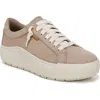 Dr. Scholl's Women's Time Off Go Closed Round Toe Lace Up Platform Sneakers In Toasted Taupe Microfiber