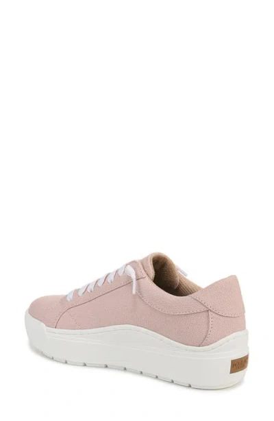 Dr. Scholl's Women's Time Off Go Closed Round Toe Lace Up Platform Sneakers In Blush Pink Microfiber