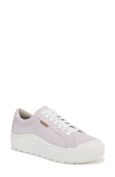 Dr. Scholl's Women's Time Off Lace Up Platform Sneakers In Lavender Tint Canvas