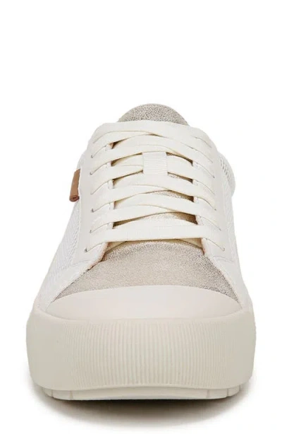 Dr. Scholl's Women's Time Off Lace Up Platform Sneakers In Off White,gold Faux Leather