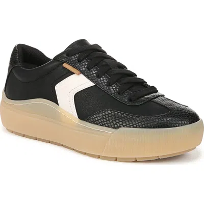 Dr. Scholl's Women's Time Off Win Lace Up Platform Sneakers In Black Faux Leather