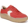 Dr. Scholl's Women's Time Off Win Lace Up Platform Sneakers In Red Cherry Microfiber