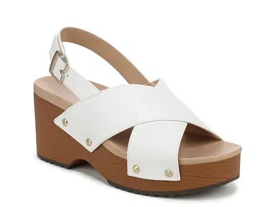 Dr. Scholl's Weslee Slingback Platform Sandal In White