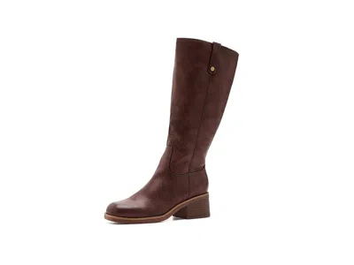 Dr. Scholl's Joplin Riding Tall Boots Women's Boots Auburn Wide Calf: 7.5 M, Synthetic In Brown