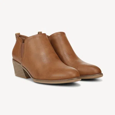 DR. SCHOLL'S LAUREL BOOTS WOBROWN SLIP ON BLOCK HEEL ANKLE BOOTIE ZAP424