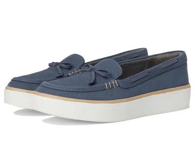 Dr. Scholl's Madison Sea Boats Women's Flat Shoes Oxide Blue Faux Leather: 6 M