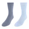 Dr. Scholl's Men's Ultimate Cozy Gripper Crew Slipper Socks (2 Pack) In Grey