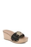 Dr. Scholl's Original Life Wedge Sandal In Black Leather