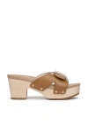 Dr. Scholl's Original Max Too Wood-bottom Platform Sandals In Beige
