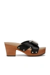 Dr. Scholl's Original Max Too Wood-bottom Platform Sandals In Black