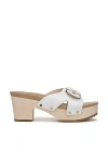 Dr. Scholl's Original Max Too Wood-bottom Platform Sandals In White