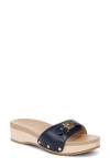 Dr. Scholl's Original Too Platform Sandal In Navy Blue Leather