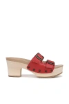 Dr. Scholl's Original Vibe Wood-bottom Sandals In Red