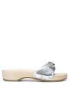 Dr. Scholl's Original Wood-bottom Sandals In Silver