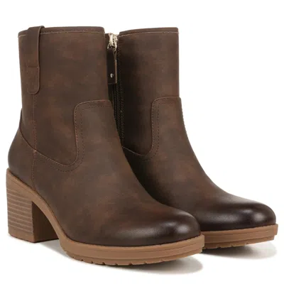 Dr. Scholl's Pearl Boots Women's Brown Faux Leather Ankle Bootie Lion1076 In Transparent