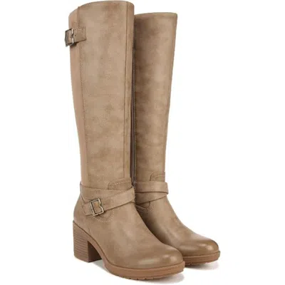 Dr. Scholl's Prairie Boots Women's M Taupe Faux Leather Block Heel Lion1068 In Brown