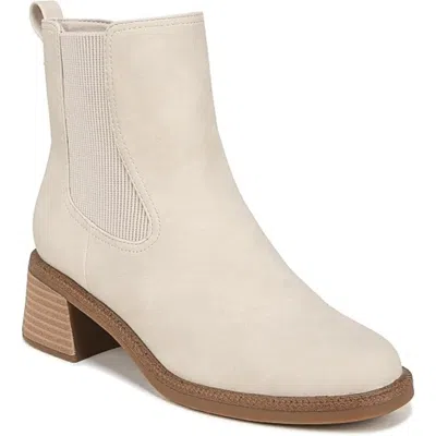 Dr. Scholl's Redux Boots Women's Off White Block Heel Ankle Chelsea Lion440 In Neutral
